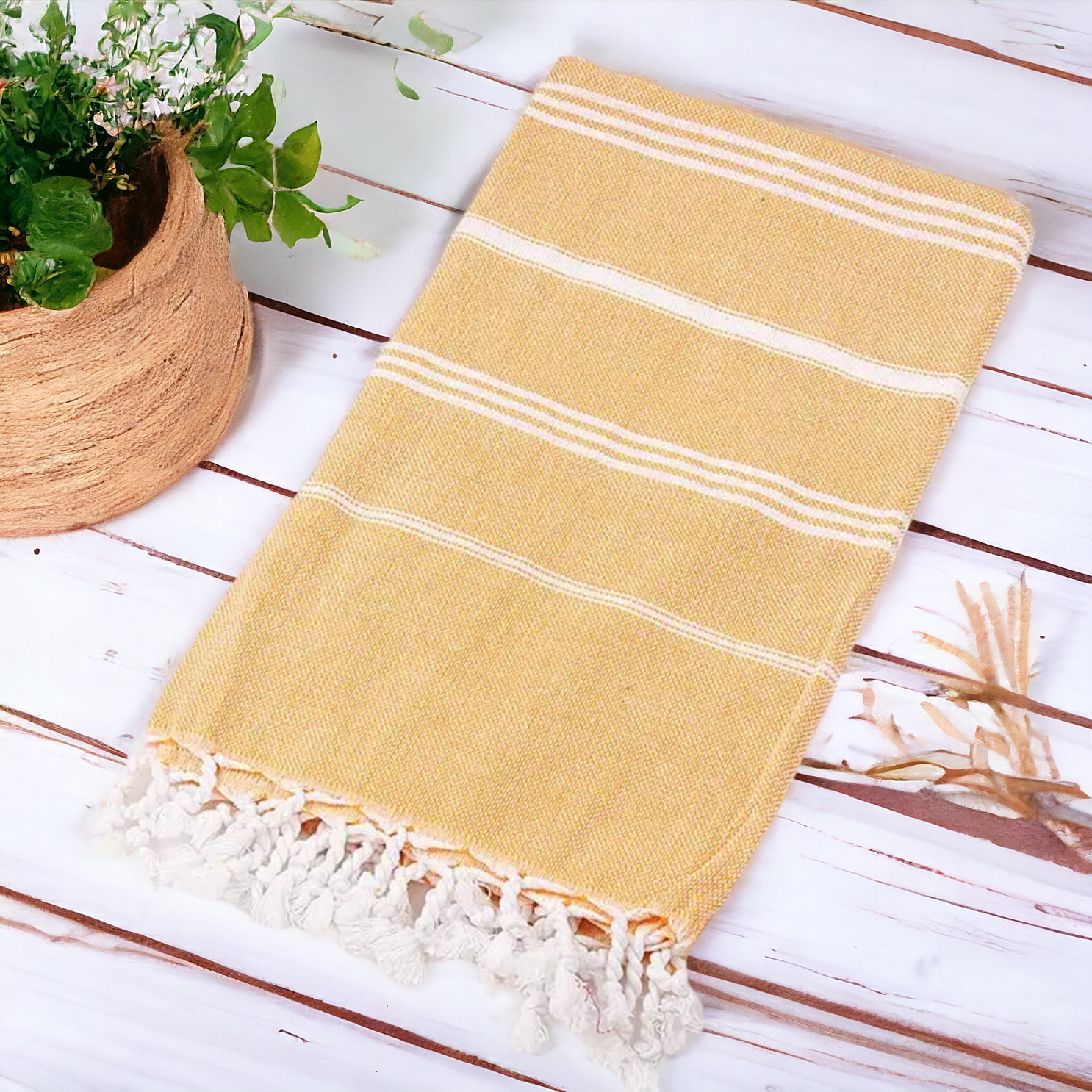 Gia Roma - Vente Essuie-mains - Serviette à main turque avec pompons, torchons de cuisine en coton coloré16