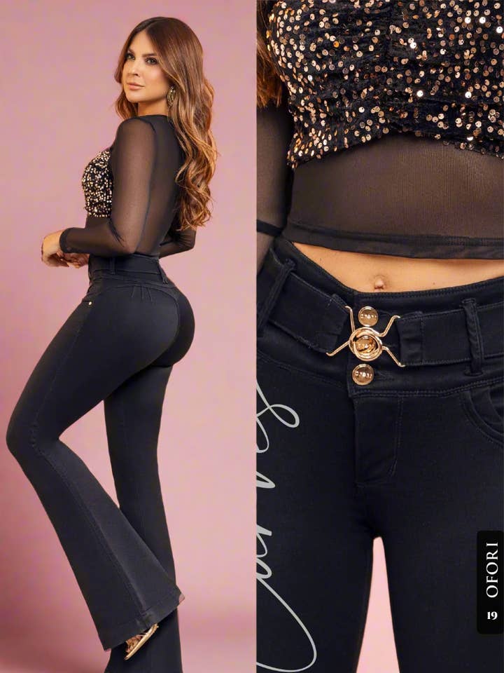 Melia 100% Autentiska Colombianska Push Up FLARE Jeans för wholesale av JDCOLFASHION LLC