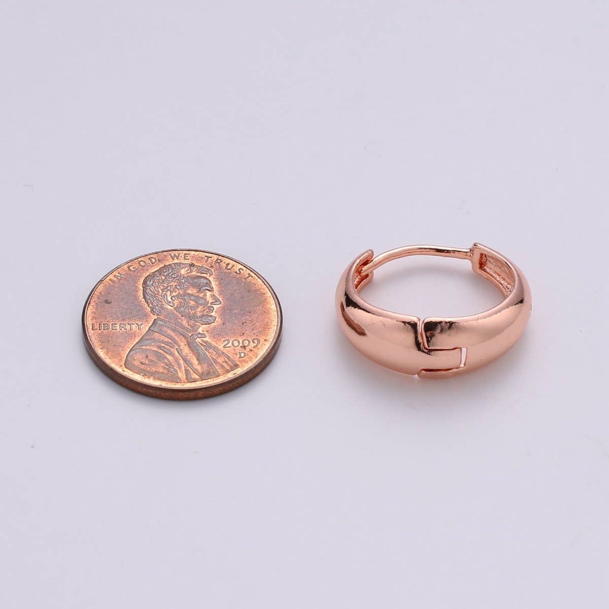 Aim Eternal - Wholesale Huggie Earrings - 24k Vermeil Gold Earrings, Huggie Earring, Tiny Earrings, Smooth Plated Earrings, Everyday Wear Earrings, Rosegold Earring, 18mm Earring K-653 K-6554