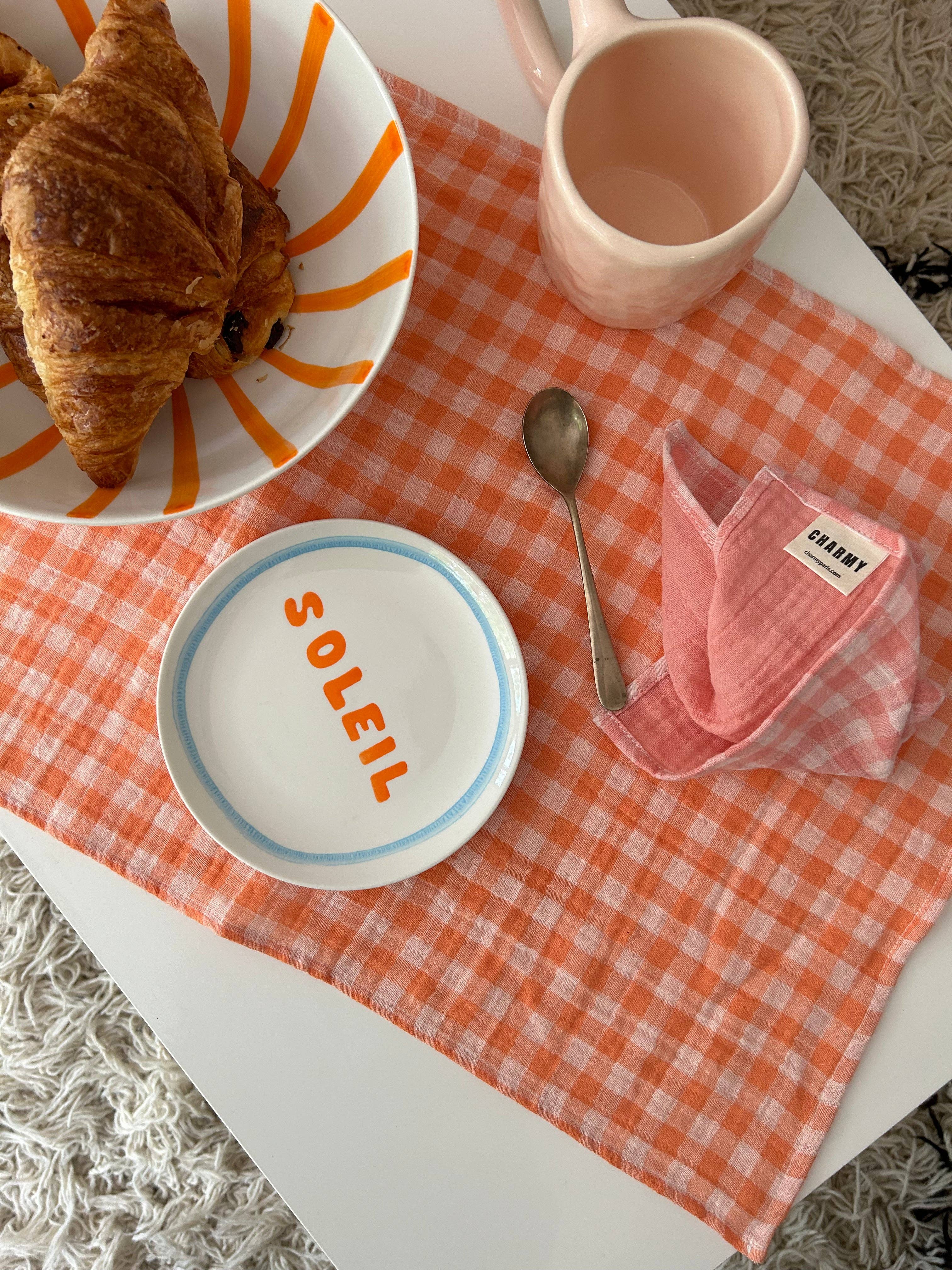 CHARMY - Wholesale Placemat - X2 Vichy Clementine Placemat