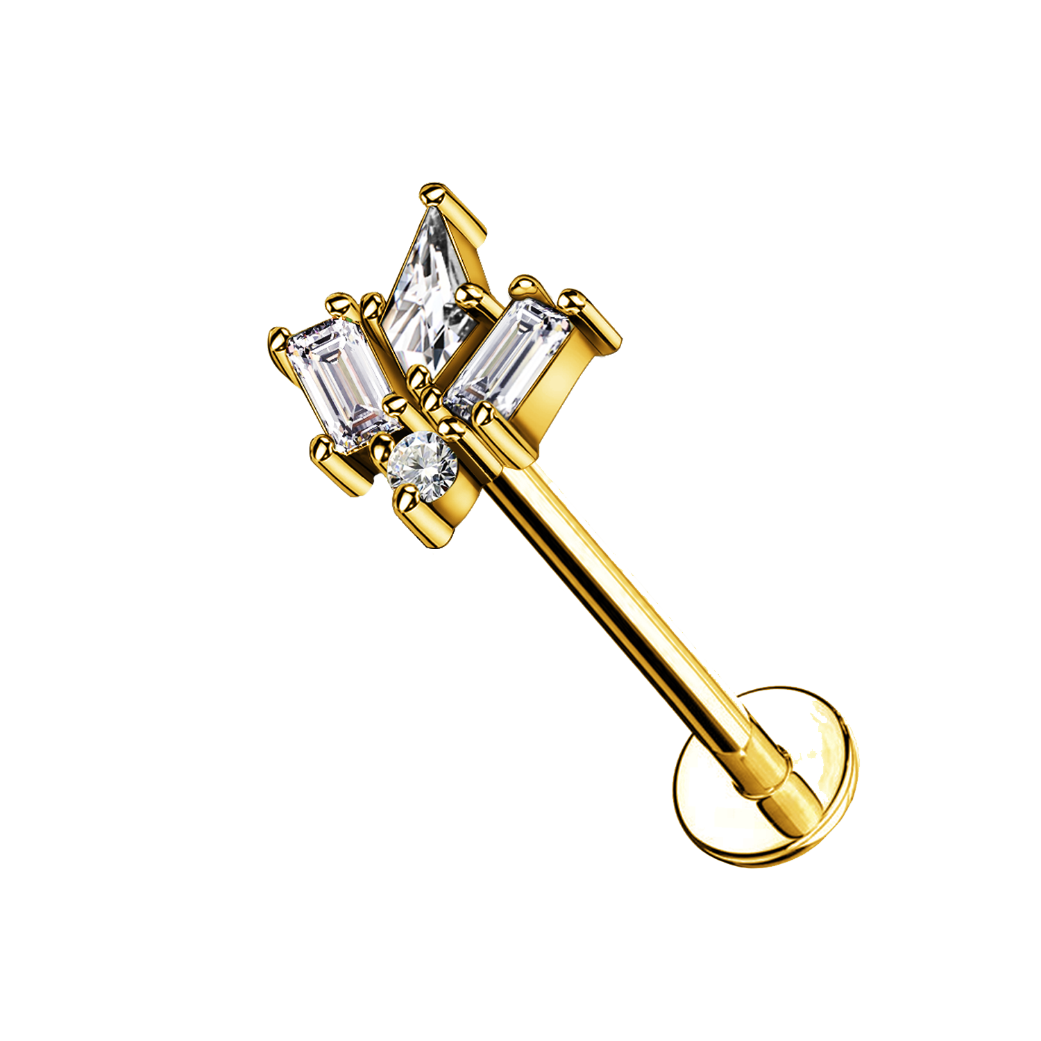 Awaken - Wholesale Single Earring - Labret Piercing with Geometric Design and Crystals 0