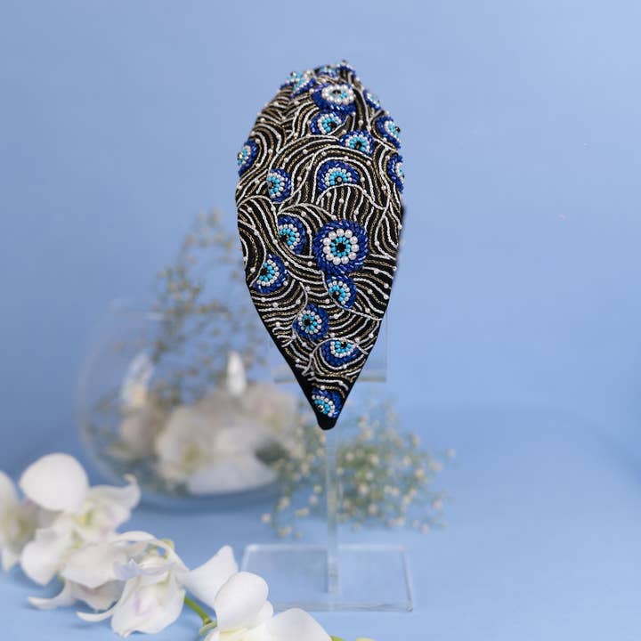 Zwart Betty Cooper geborduurde hoofdband in zwart - Evil Eye voor groothandel op Faire3