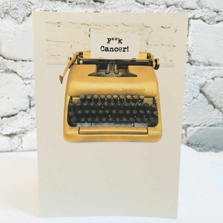 Paperlove Boutique - Wholesale Encouragement Card - F**k Cancer Gold Typewriter1