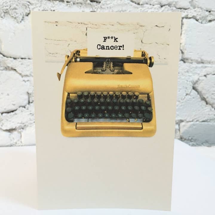 Paperlove Boutique - Wholesale Encouragement Card - F**k Cancer Gold Typewriter1
