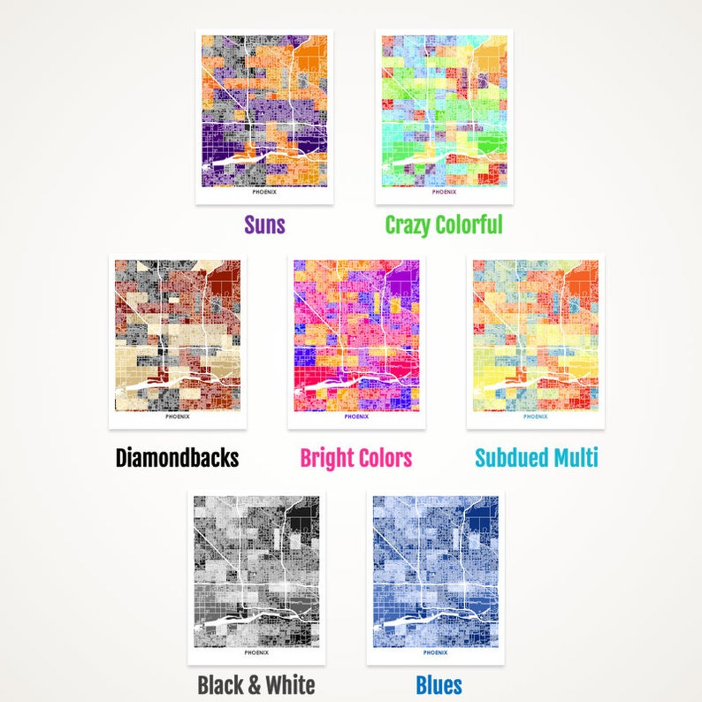 Juanita's Adventures - Wholesale Art Print - Juanitas Phoenix Map Print1