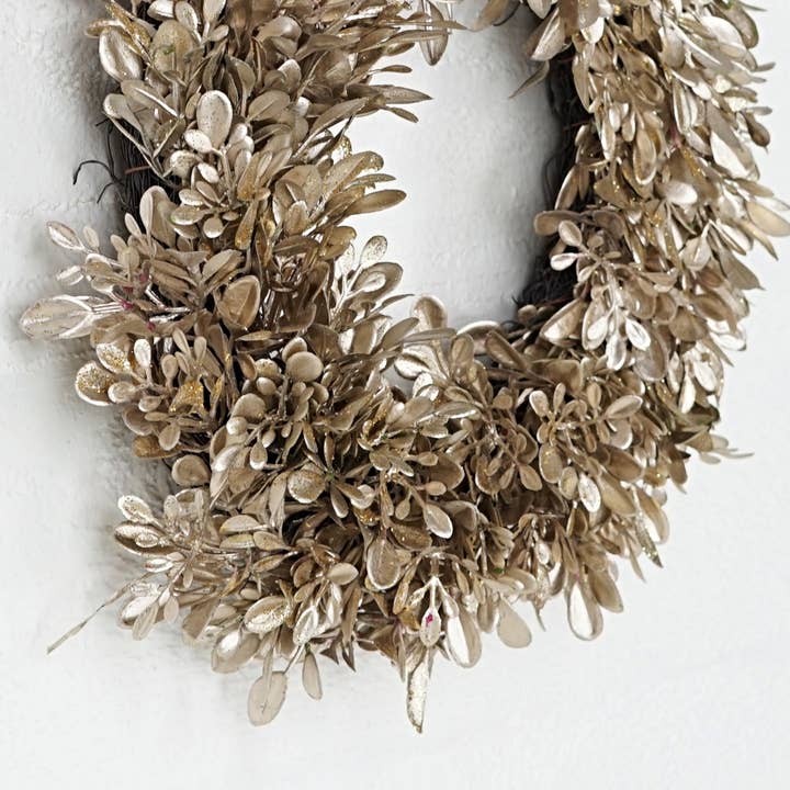 Impressive Enterprises, Inc. - Wholesale Wreath - 31791-12in(6.5) Wreath-Champaign Boxwood