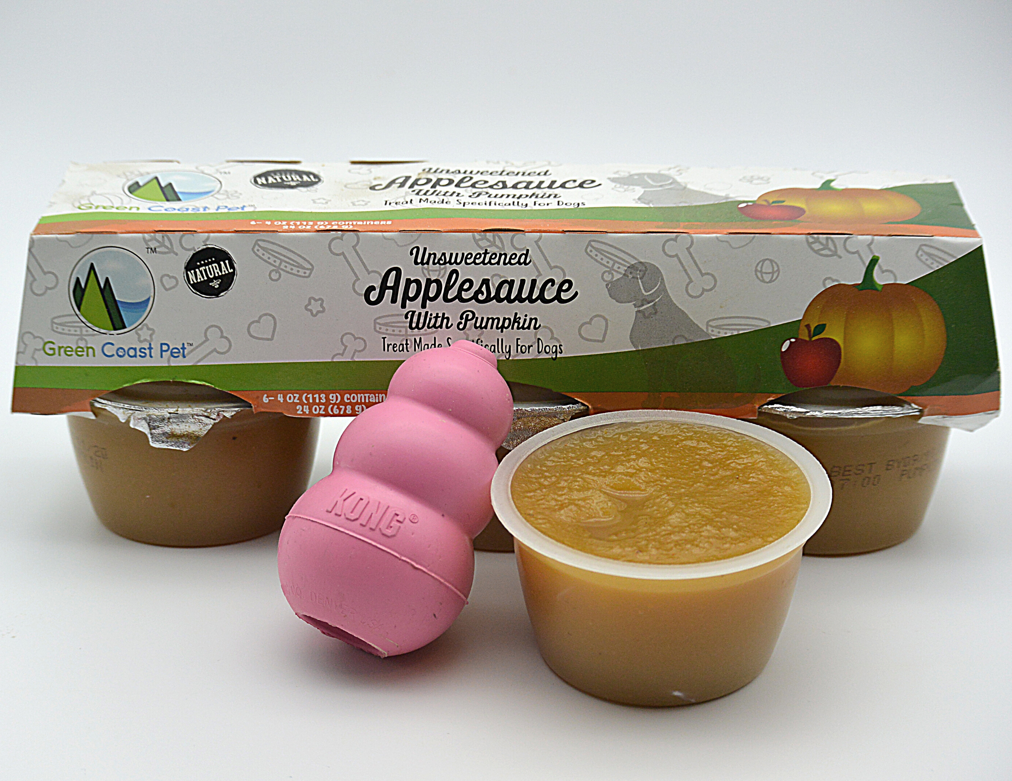 Green Coast Pet - Wholesale Pet Treats - Dog - Unsweetened Applesauce with Pumpkin for Dogs 6 Pack 4 oz3