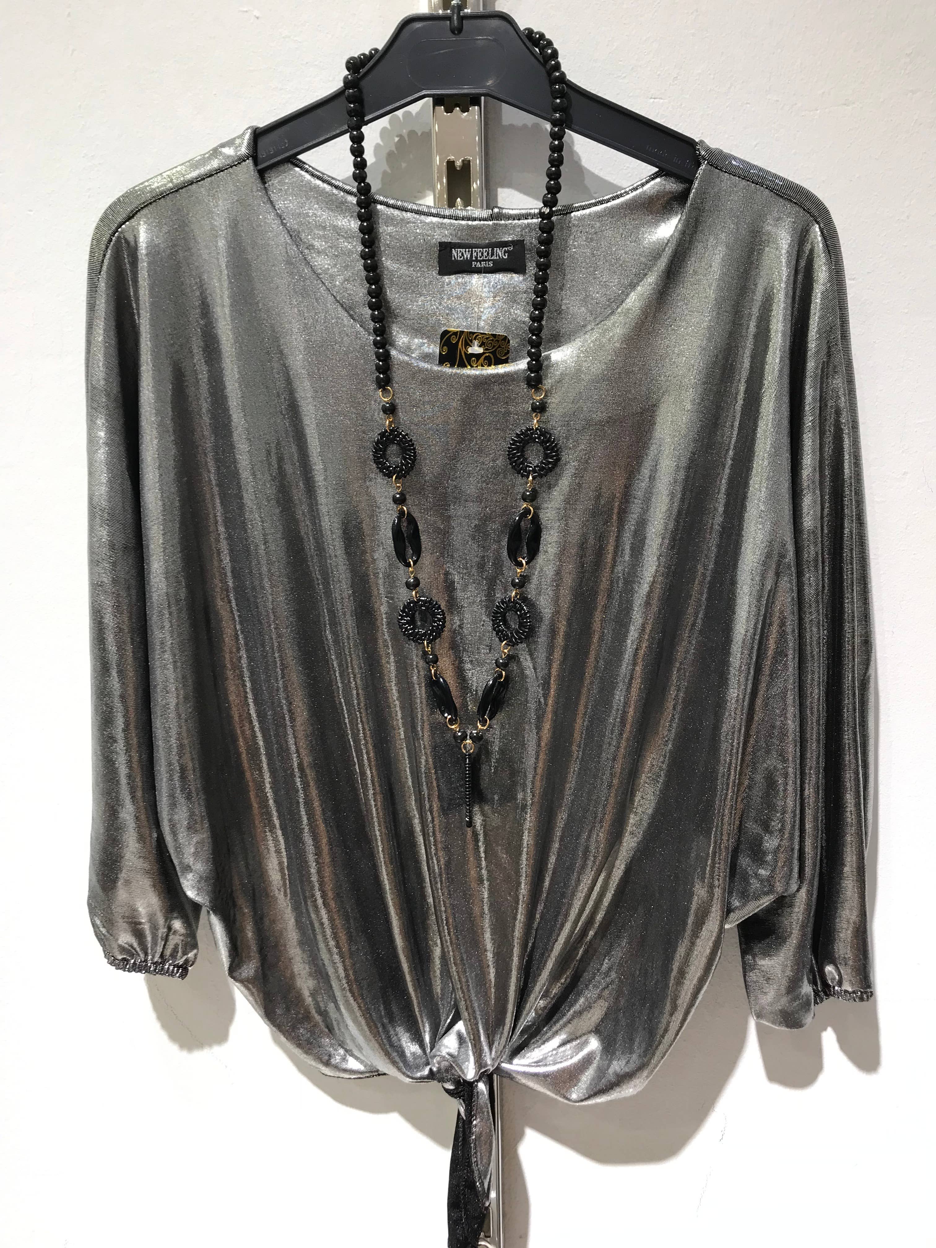 Only Yuan - Vendita all'ingrosso Camicetta - Donna - Blusa da festa ref 90446 con collo4