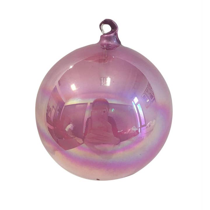 Transpac - Wholesale Christmas Decoration - CLSEOUT 100Mm Glass Ornament Bulk Pack-Pearl Irr. Pink