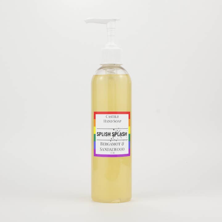 Pride Flag Castile Gentle Liquid Olive Oil Hand Soaps  Vegan for wholesale by Splish Splash Handmade Products