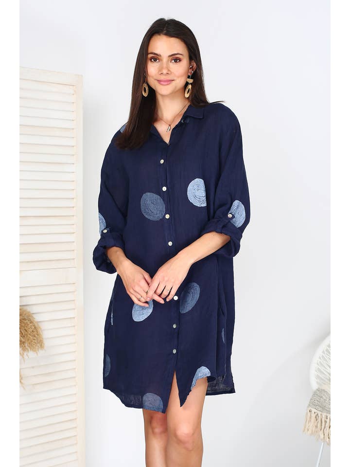 ORNELLA PARIS - Wholesale Dress - Women's - LEL-R197A linen dress