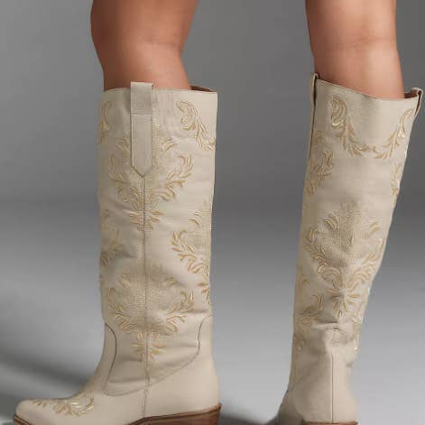 Jolene western cowboy boots in ivory leather women shoes for wholesale on Faire11