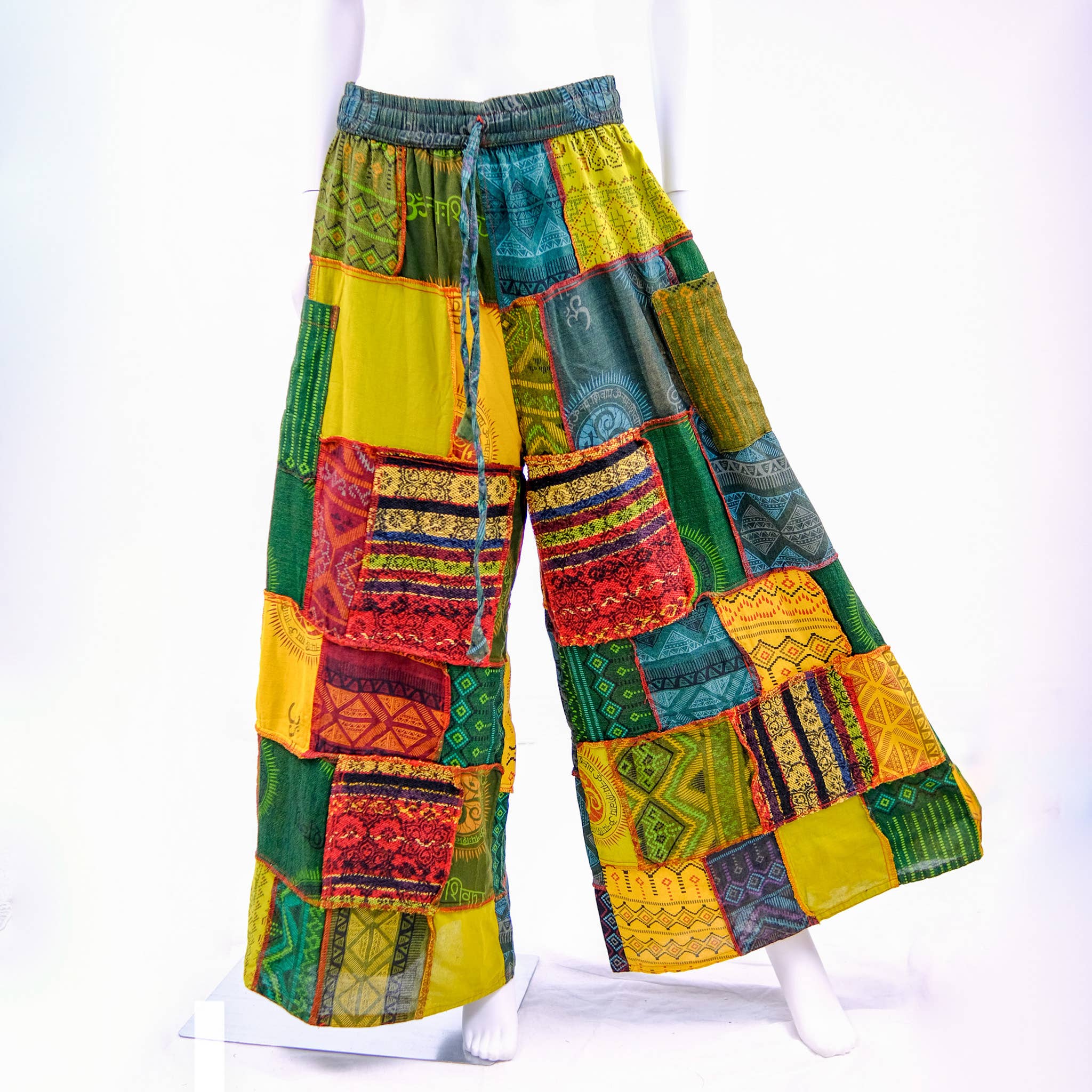 Karma Nepal Crafts – Großhandel Hose – Damen – Handgewebte bunte Boho-Palazzo-Hose aus Patchwork5