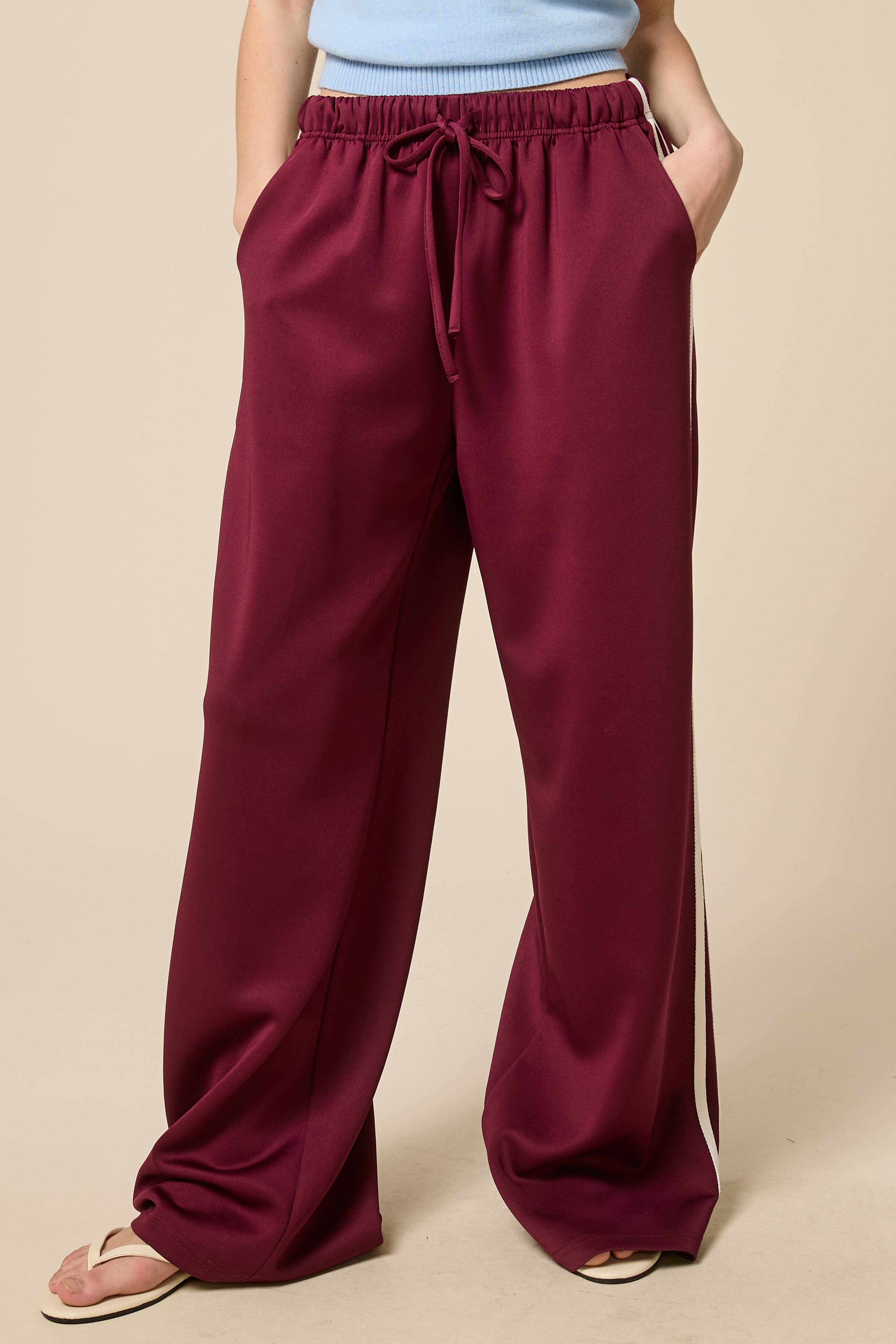 Mimosa - Wholesale Pants - Women's - Wide Leg Track Pants with Side Stripes10