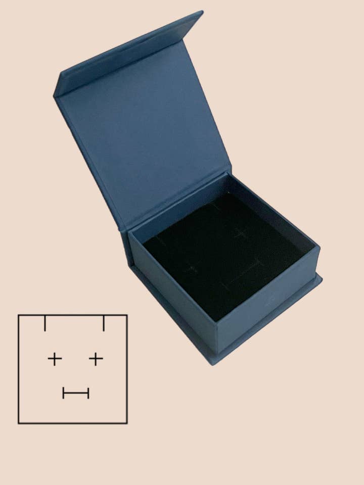 Handmade Navy Blue Jewelry Box with Insert Tray Ring Box for wholesale by ANYGIFTGOODPACKINGBOX