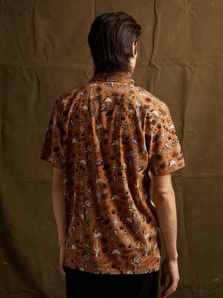 Pyknic - Wholesale Buttoned-down shirt – Unisex - Raise Hell Eat Tacos Men and Women Casual Button-Up Shirt5