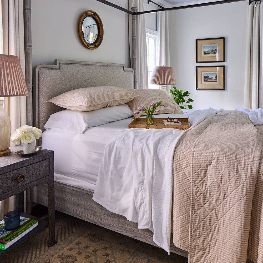 Red Land Cotton - Wholesale Quilt - Ticking Stripe Classic Quilt5