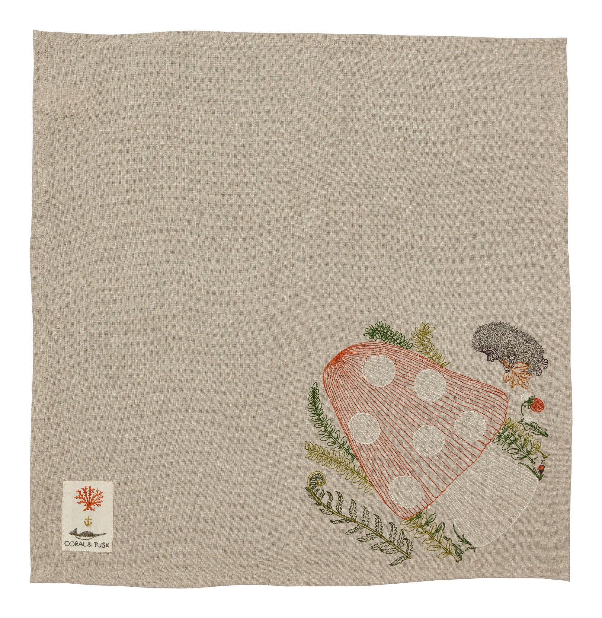 Coral & Tusk - Wholesale Dinner & Cloth Napkin - Mushroom Forest Dinner Napkin1