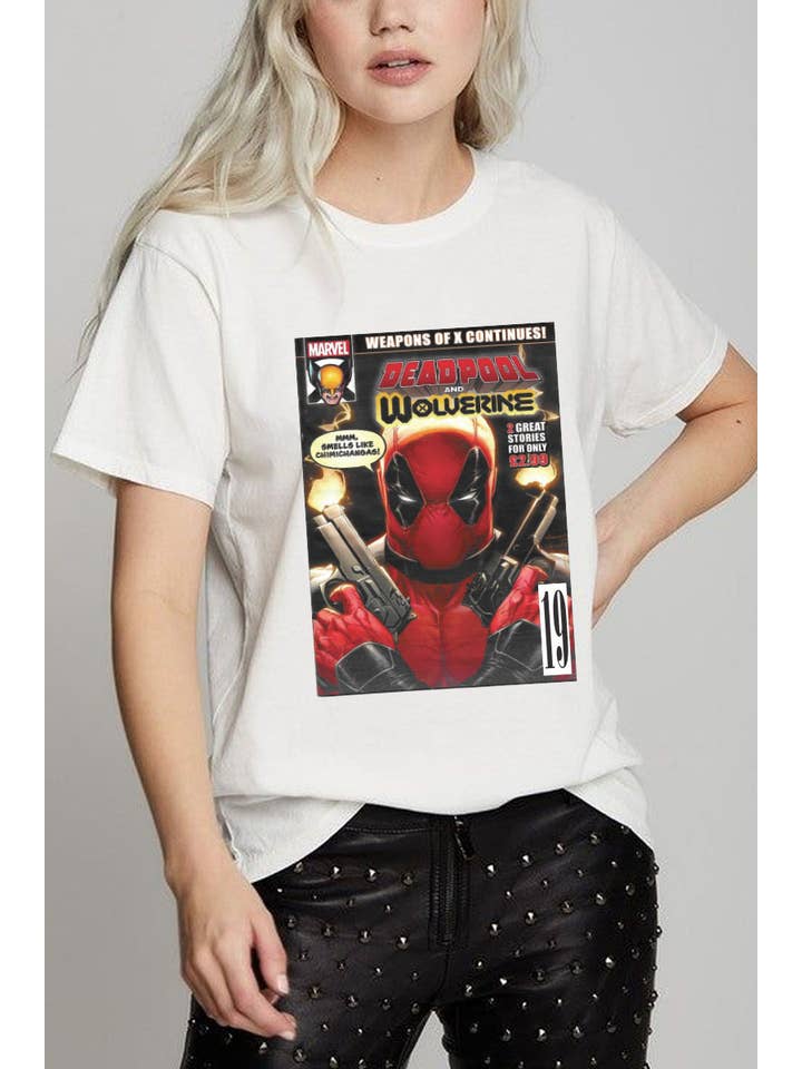 HARANG - Wholesale Screen Printed T-Shirt - Women's - M8659- DEADPOOL graphic tee