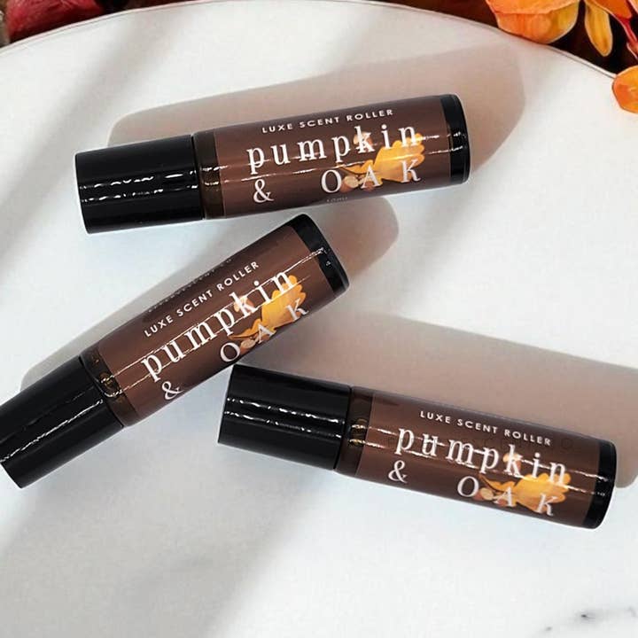 Pumpkin & Oak | Luxe Fragrance Roller for wholesale by Effervescent Co.