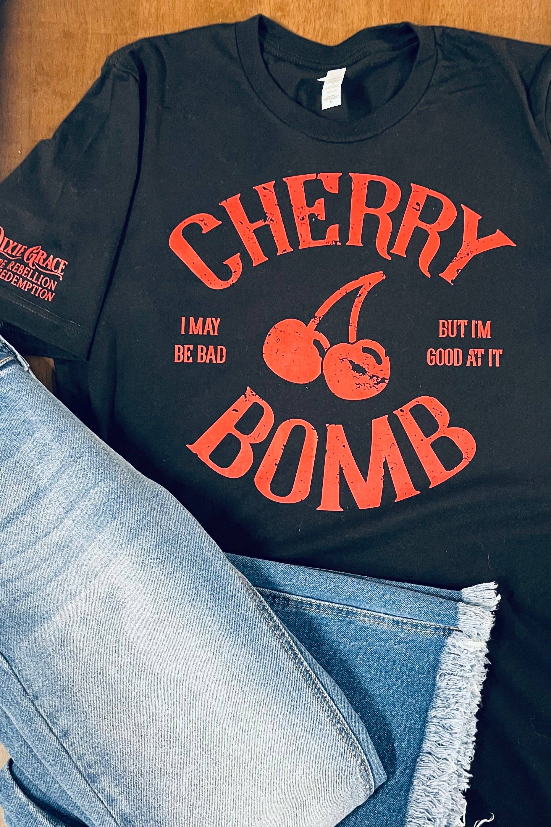 Dixie Grace - Wholesale Screen Printed T-Shirt - Women's - Cherry Bomb - Graphic Tee4