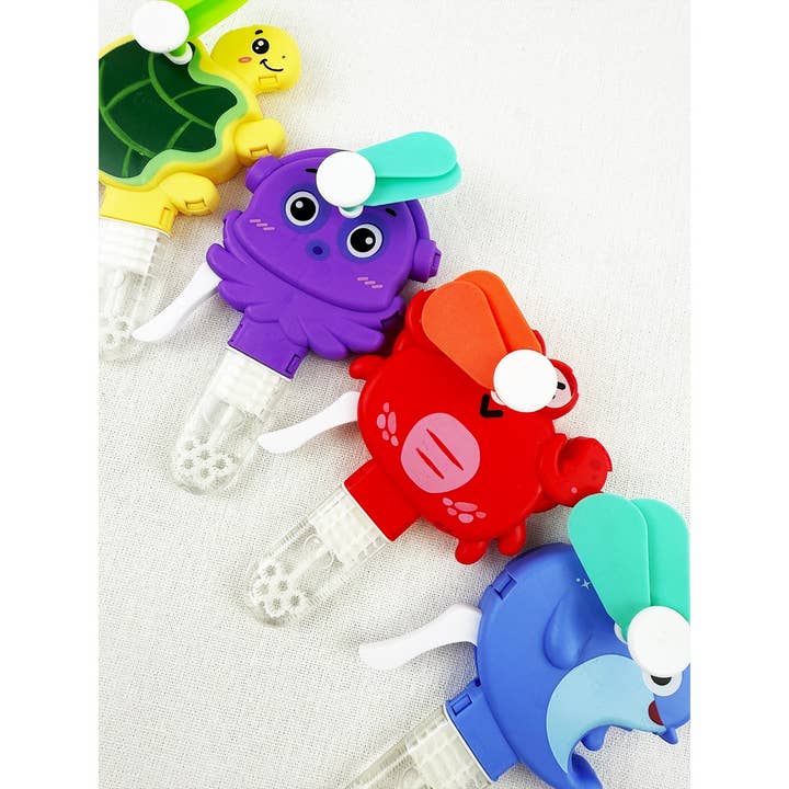 MIX COLOR Mini Hand Press Fans with Bubble for wholesale on Faire2