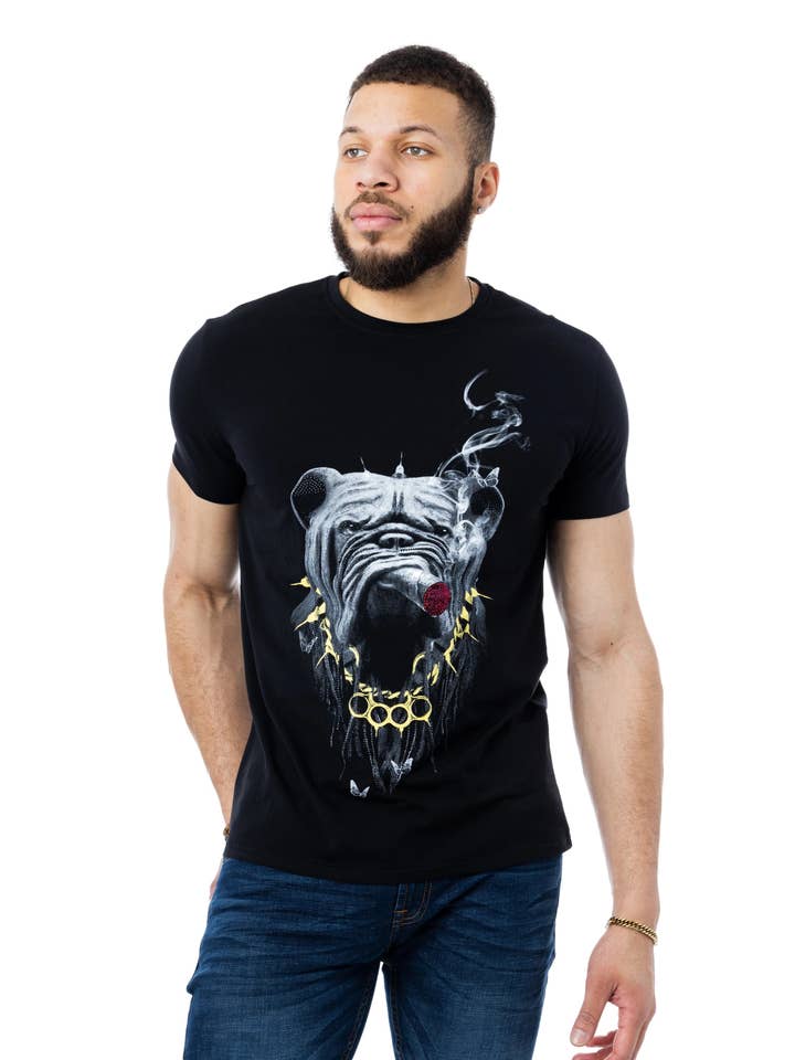 T-shirt en pierre Cigar Bulldog pour la vente par X-Ray Jeans