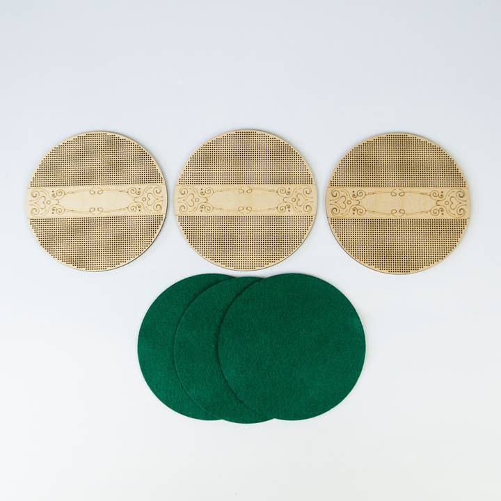 Perforated Wooden Embroidery Blank BE-011 for wholesale by Embroidery craft