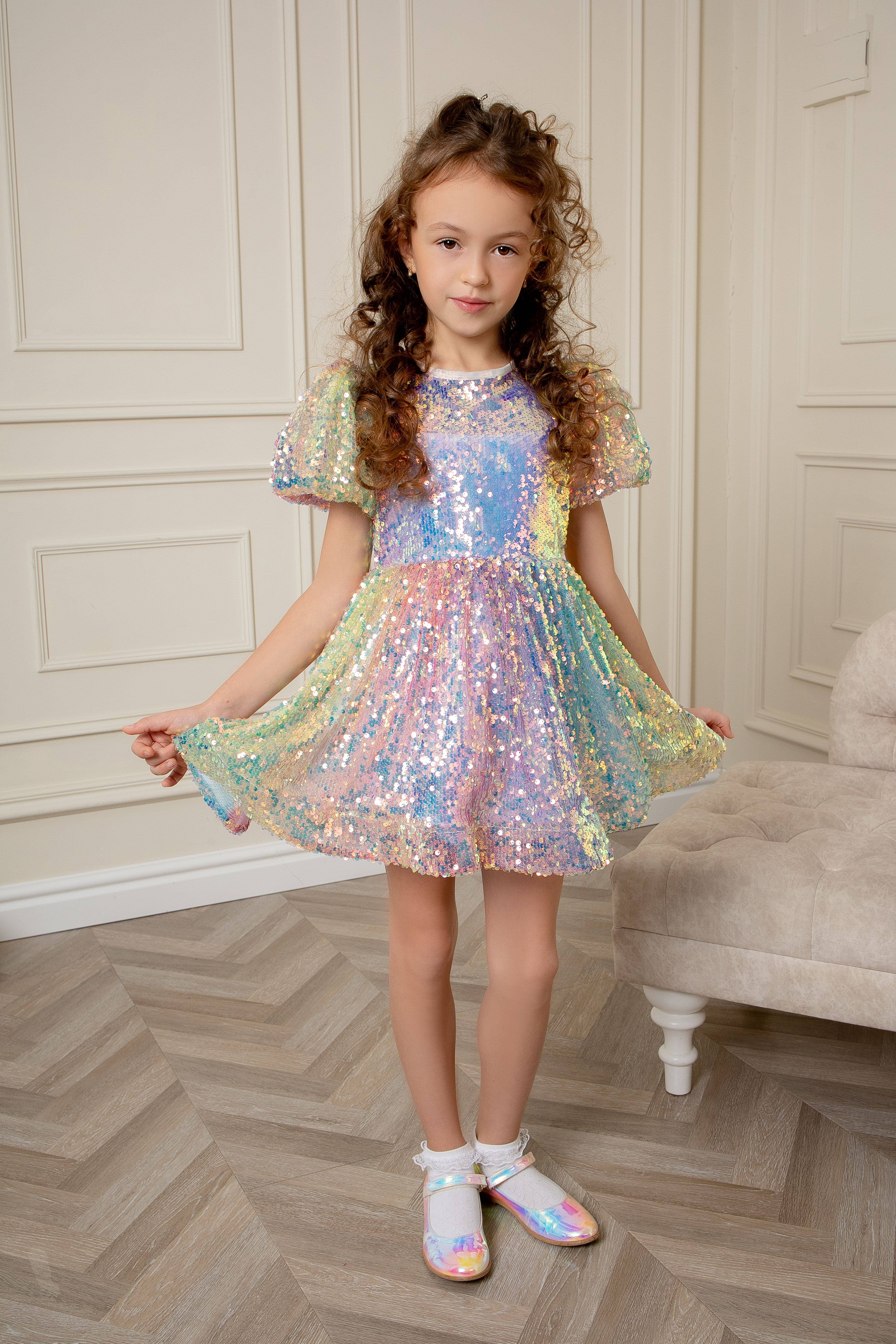 Sisters G Kids - Wholesale Dress - Kids - Girls Sequin Rainbow Dress0