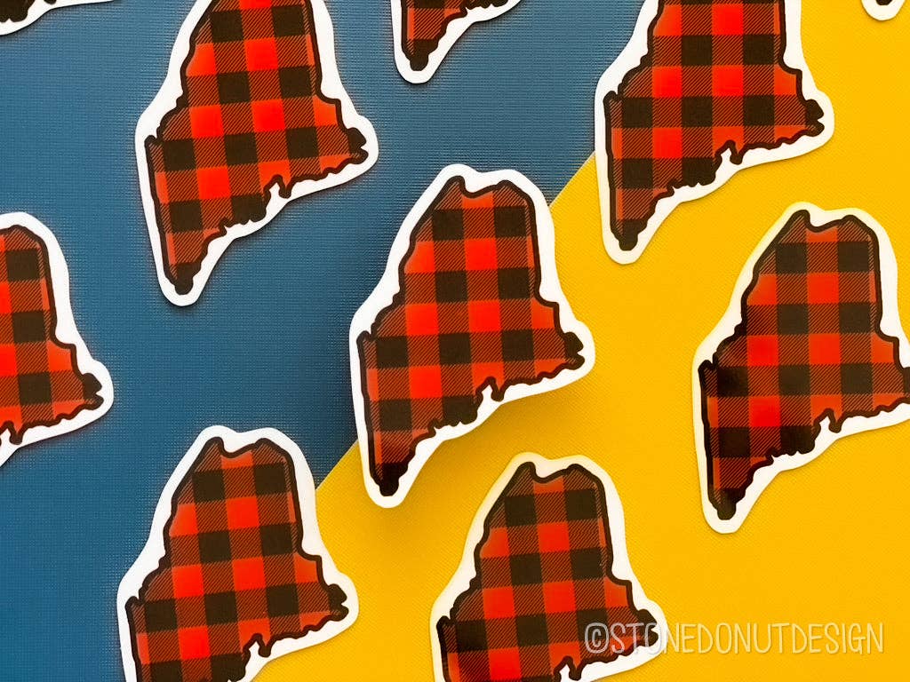 Stone Donut Design, LLC - Vendita all'ingrosso Adesivo - Adesivo in vinile Plaid Maine3