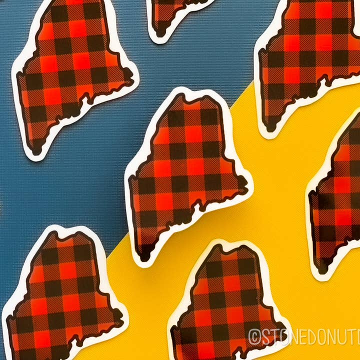 Stone Donut Design, LLC - Vendita all'ingrosso Adesivo - Adesivo in vinile Plaid Maine3