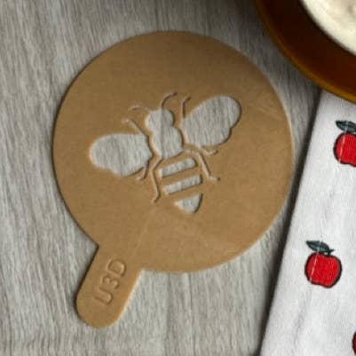 Uniberry 3D - Vendita all'ingrosso Topper per bevande - Ape - Stencil - Stencil per caffè0