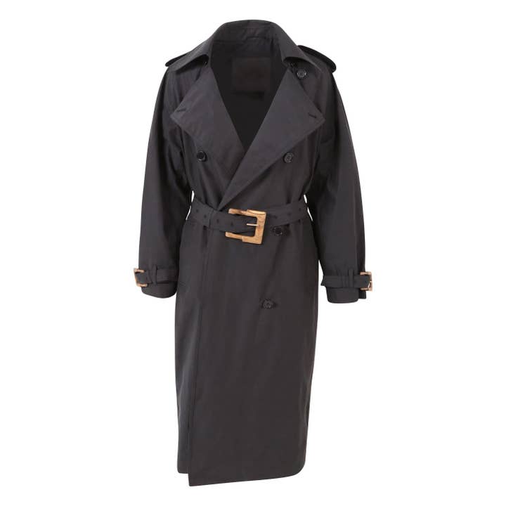 Black Trench Coat Thetis for wholesale by PiPPiCA