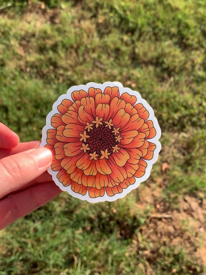 Zinnia Sticker for wholesale by GAAS Art