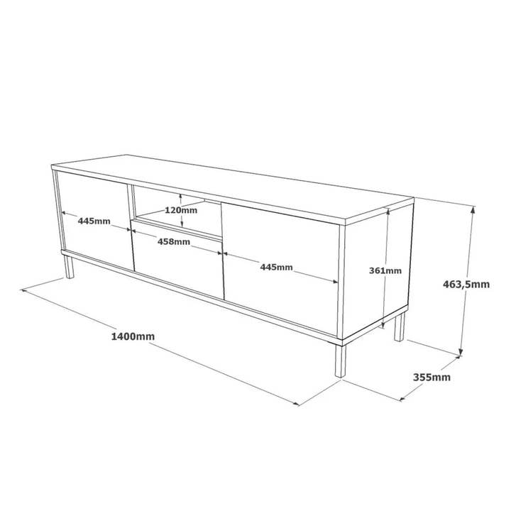 MEUBLES KIT - Wholesale Console tafel - Tv-meubel op de grond hout en zwart