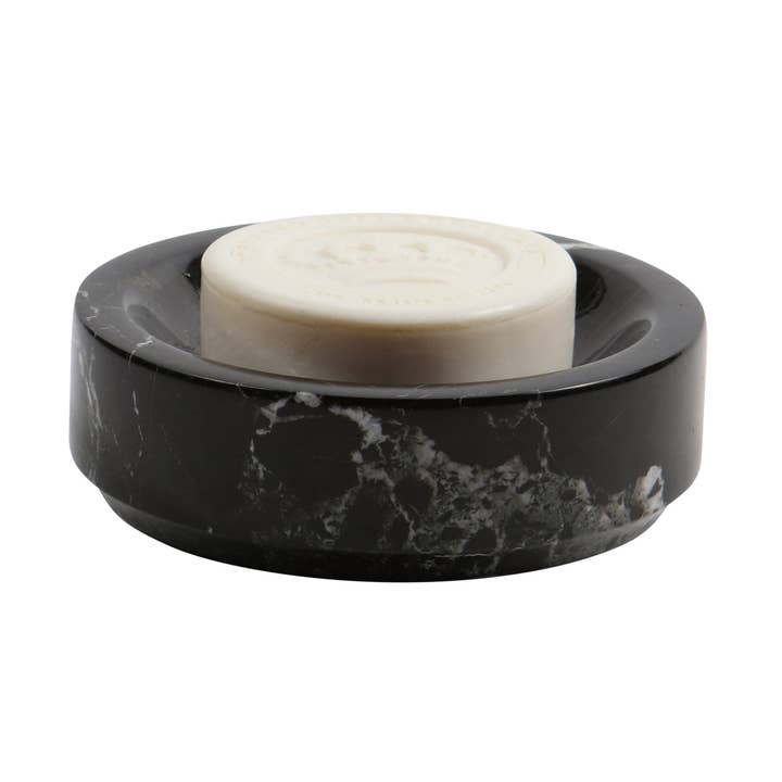 Eris Collection Black Zebra Marble Polished Finish Round Soa for wholesale by Marble Crafter