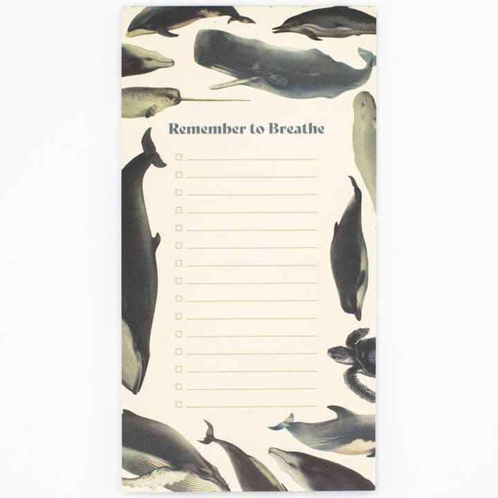 Cognitive Surplus – wholesale Notepad – Whales List Pad (Case of 6)
