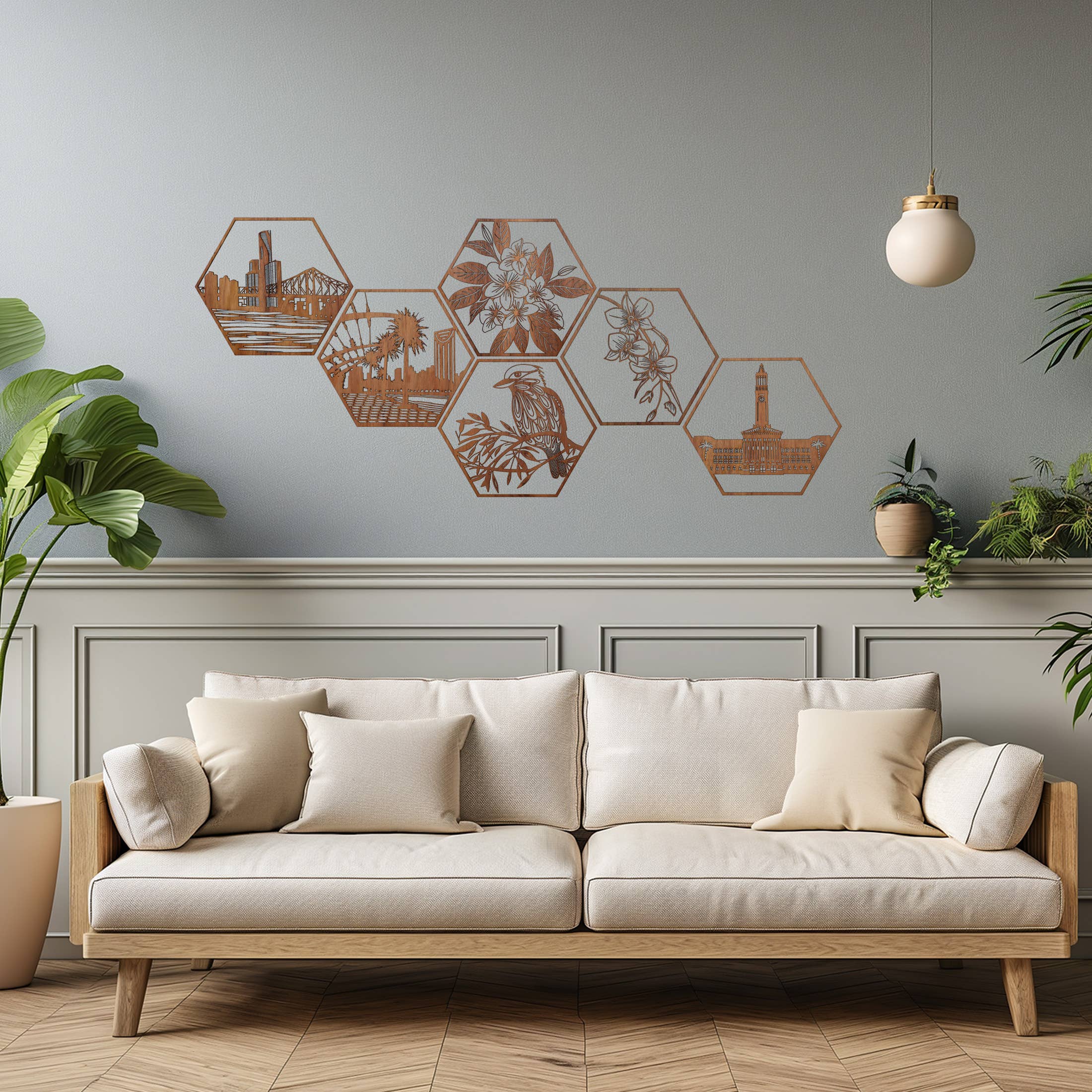 Straya Art - Wholesale Wall Accent - Brisbane Town Hall Hexagon Wall Art3