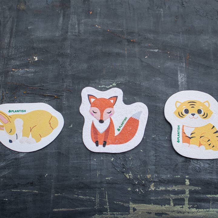 Set of 3 Barks and Roars Pop up Sponges for wholesale by Plantish