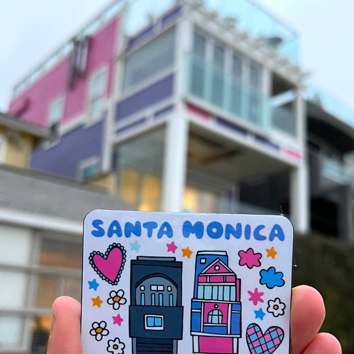 LOLALA - Your California Happiness Market 💛 - Wholesale Magnet - Santa Monica Houses Magnet