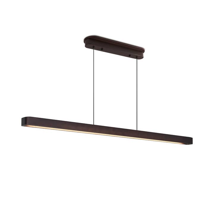 39F Inc. - Vente Lustre/Suspension - Suspension LED moderne en noyer de 51" lampe suspendue réglable10