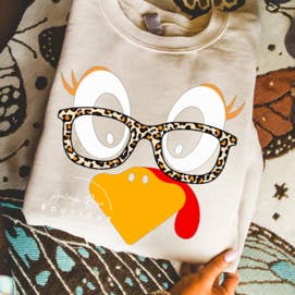 Turkey Leopard Glasses Sweatshirts & T-Shirts   for wholesale by Trendy Chic Apparel LLC