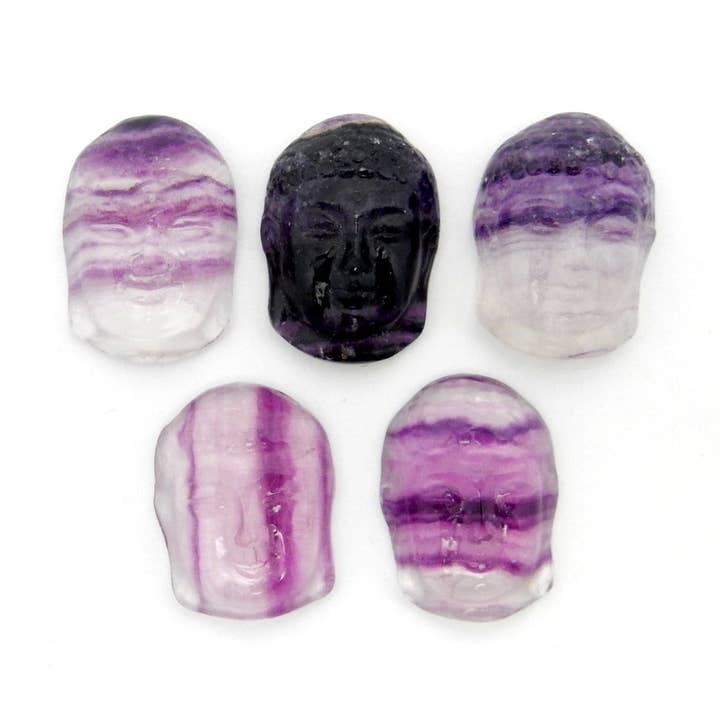 Crystal Fluorite Buddha Head Cabochon for wholesale by Rock Paradise