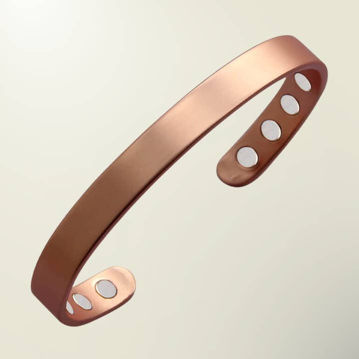 Copper health clamp bracelet with 8 magnets – 17.5 cm for wholesale by Ayurveda Specialist B.V.