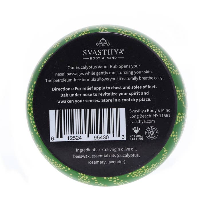 Svasthya Body & Mind - Wholesale Healing Salve/Balm/Cream - Eucalyptus Vapor Rub