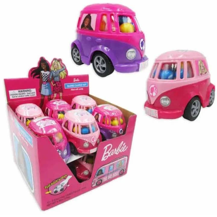 Majestic Wholesale - Venta al por mayor Golosinas duras - Furgoneta Camper de Barbie con Crunch Candy, 0.53oz, 12 unidades