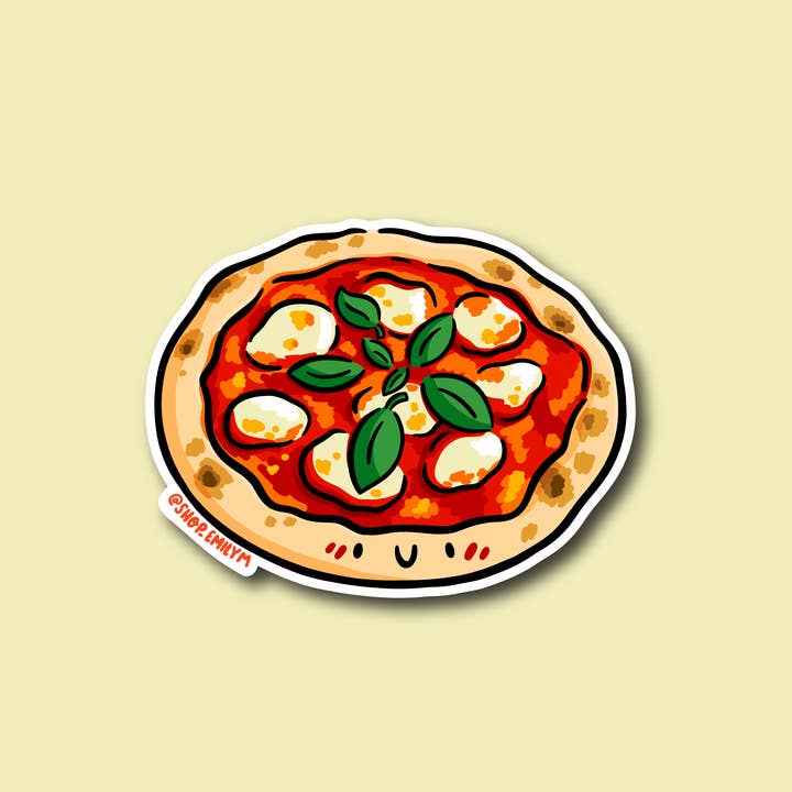 Margherita Pizza Sticker for wholesale by Shop Emily M