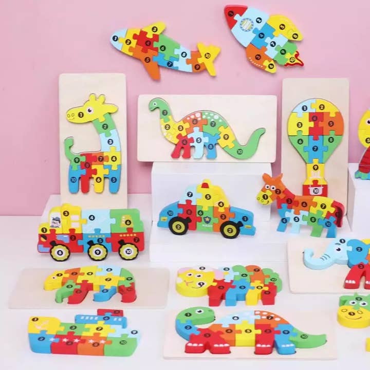 JSBlueRidge Toys - Wholesale Puzzle - Kids - Montessori & Educational Wooden Puzzle Toy- Assorted