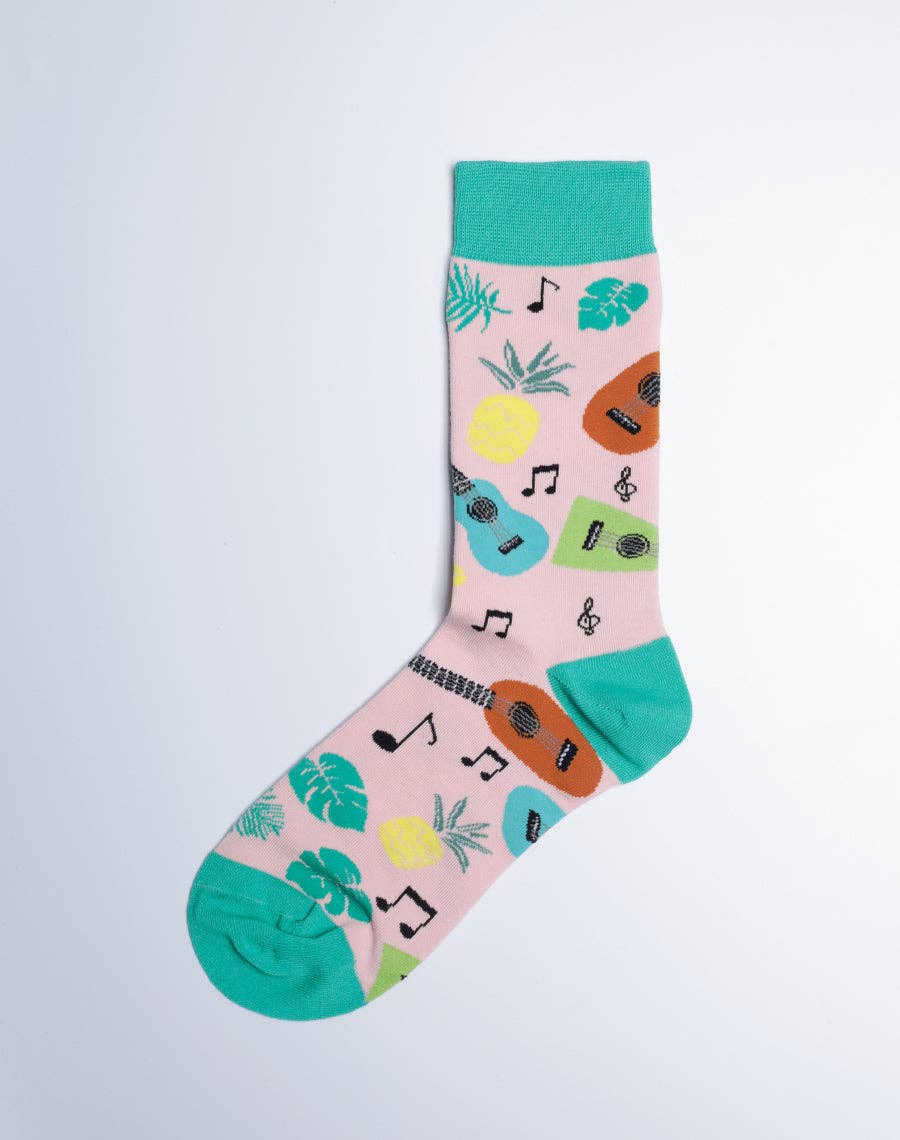 Just Fun Socks - Vente Chaussettes – femme - Chaussettes Tropical Ukulele Crew pour femmes2