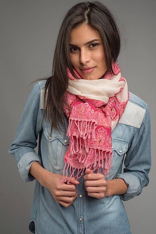 DIWALI PARIS - Vendita all'ingrosso Sciarpa - Donna - FOULARD BOUKHARA - 100% LANA0